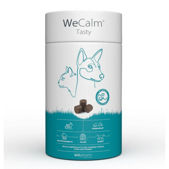 WeCalm Tasty – Supliment Calmant cu Gust Plăcut pentru Câini și Pisici, 30 Comprimate Masticabile – WePharm